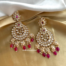 Load image into Gallery viewer, 22k Gold plated Tayani chandbali Beads Stone Earrings
