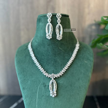 Load image into Gallery viewer, Multiple colors-American Diamond Silver Cz Dangling Necklace set
