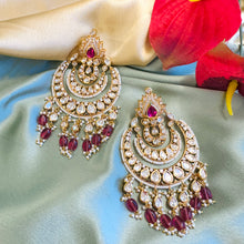 Load image into Gallery viewer, Tayani statement 22k Gold plated Chandbali Earrings
