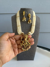 Load image into Gallery viewer, Ganesha Pearl long Premium Necklace set
