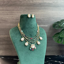 Load image into Gallery viewer, Multicolor four Layered Premium Moissanite dainty necklace set
