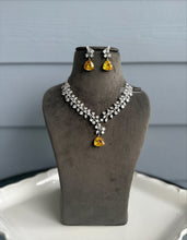 Load image into Gallery viewer, Trisha Certified Svarovski American Diamond Yellow necklace set
