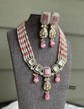 Load image into Gallery viewer, Dainty Uncut Kundan American Diamond Necklace set
