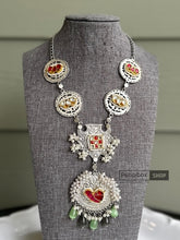 Load image into Gallery viewer, Fusion Pachi kundan German Silver Necklace
