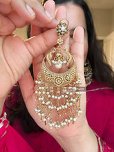 Load image into Gallery viewer, Kareena Kapoor Golden Pearl Peacock Long Dangling Ethnic earrings
