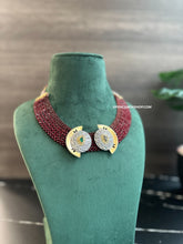 Load image into Gallery viewer, German silver Ruby Hydrostone Hasli Necklace
