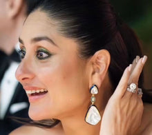 Load image into Gallery viewer, Uncut Kundan Green Enamel Kareena kapoor inspired Earrings
