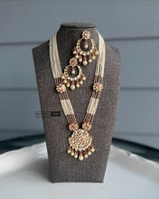 Load image into Gallery viewer, 22k gold plated tayani Long pearl necklace set
