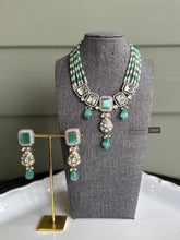 Load image into Gallery viewer, Dainty Uncut Kundan American Diamond Necklace set
