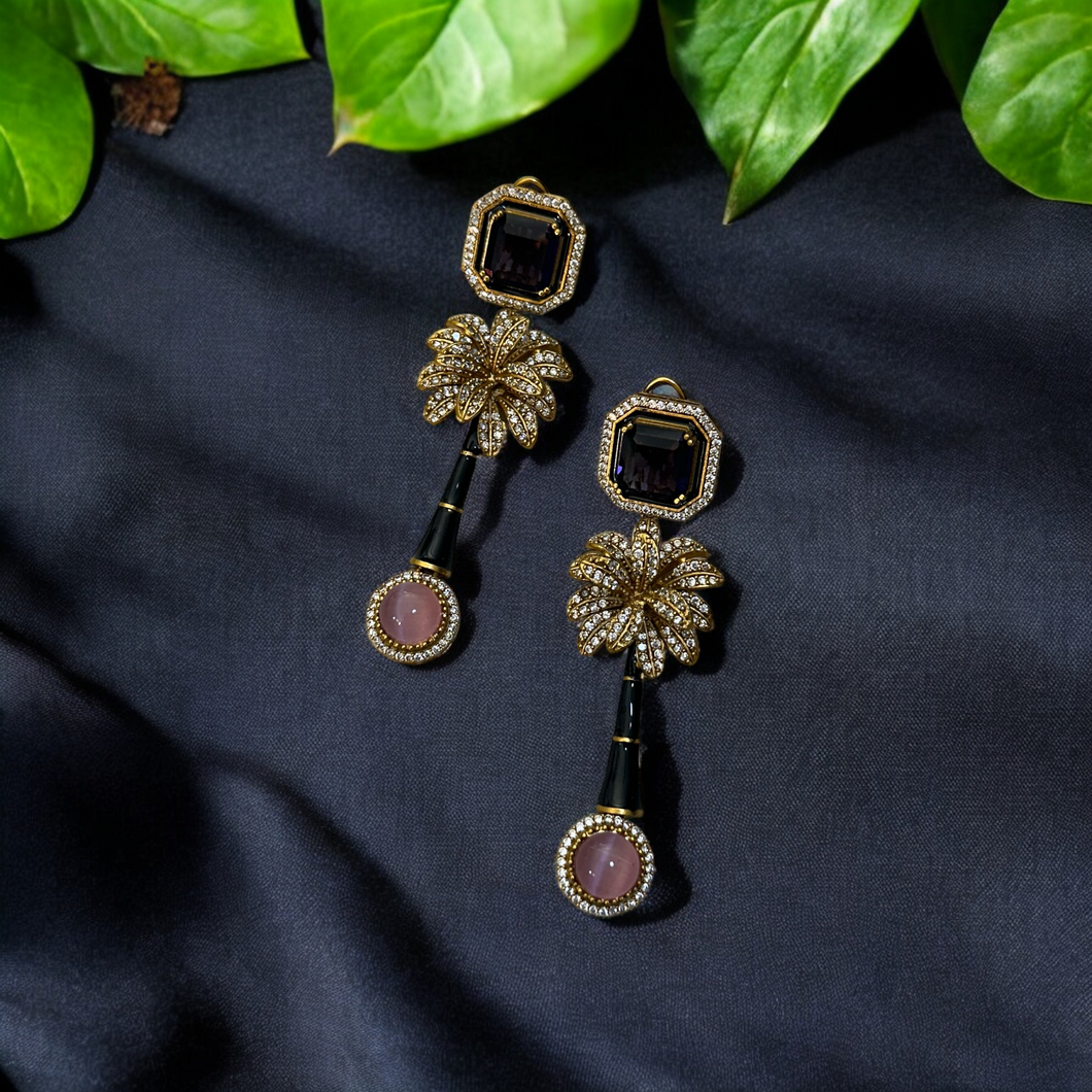 Designer Sabya inspired Tree doublet enamel stylish earrings