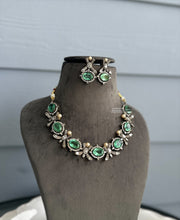 Load image into Gallery viewer, Sea Green Doublet Victorian designer Premium Necklace set
