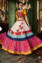 Load image into Gallery viewer, PRE ORDER Strips multicolor Embroidery Navratri lehenga choli
