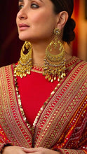 Load image into Gallery viewer, Kareena Kapoor Golden Pearl Peacock Long Dangling Ethnic earrings
