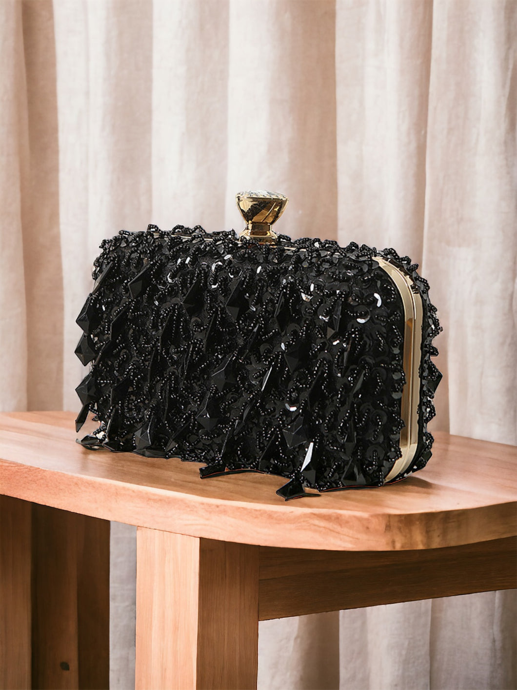 Black Tassel Shiny party Clutch