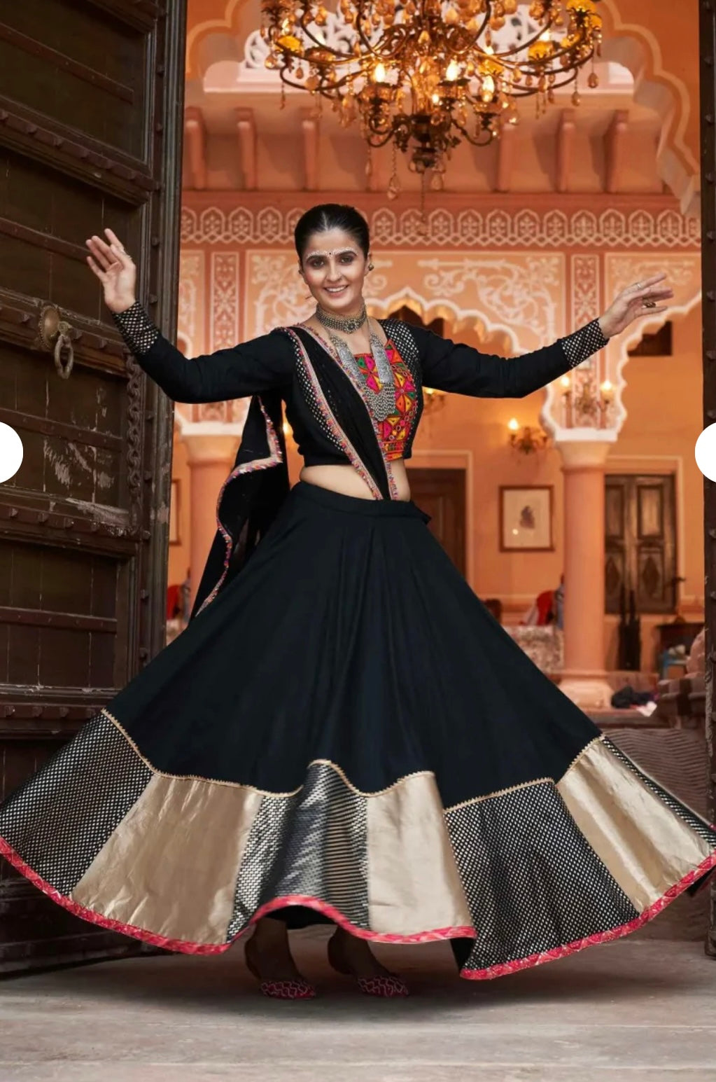 PRE ORDER Black Multicolor Navratri lehenga choli