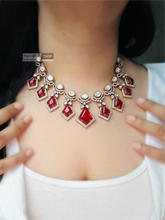 Load image into Gallery viewer, Moissanite Red Doublet Premium Statement Necklace set
