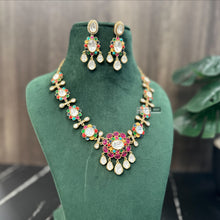 Load image into Gallery viewer, Moissanite Multicolor Inlay Premium Statement Necklace set
