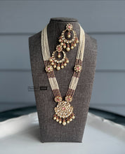 Load image into Gallery viewer, 22k gold plated tayani Long pearl necklace set

