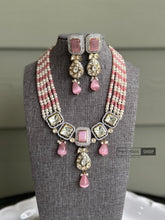 Load image into Gallery viewer, Dainty Uncut Kundan American Diamond Necklace set
