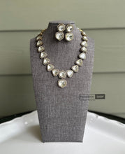 Load image into Gallery viewer, Uncut Kundan Delicate Cz Silver Foiled Necklace set
