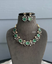 Load image into Gallery viewer, Sea Green Doublet Victorian designer Premium Necklace set
