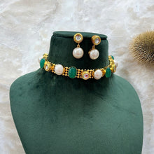 Load image into Gallery viewer, Contemporary fusion Choker Kundan Necklace set
