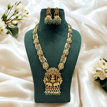 Load image into Gallery viewer, Long Lakshmi ji Pearl Kemp Stone multicolor Mala Necklace set
