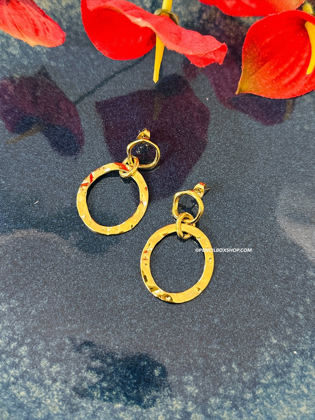 Solid Color golden 18k gold plated stainless steel earrings IDW