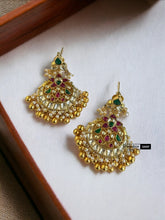 Load image into Gallery viewer, Pachi Kundan Multicolor Flower Statement Designer Earrings
