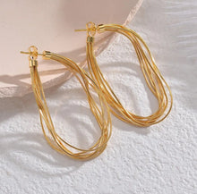 Load image into Gallery viewer, 18k gold plated Golden Tassel stainless steel earrings IDW
