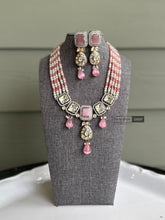 Load image into Gallery viewer, Dainty Uncut Kundan American Diamond Necklace set
