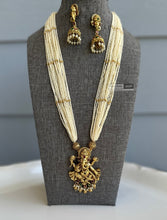 Load image into Gallery viewer, Ganesha Pearl long Premium Necklace set
