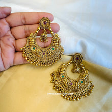 Load image into Gallery viewer, Multicolor Temple Ethnic Chandbali Earrings temple jewelry
