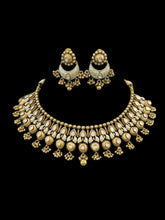 Load image into Gallery viewer, Moissanite Enamel Meenakari Gold matte Finish Necklace set
