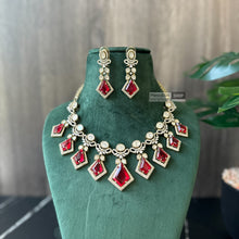 Load image into Gallery viewer, Moissanite Red Doublet Premium Statement Necklace set
