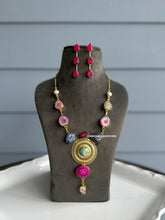 Load image into Gallery viewer, Contemporary Designer Natural Stone Druzy Agate Long Necklace set
