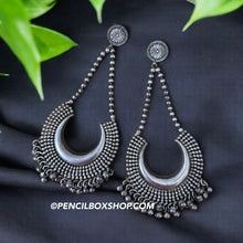 Load image into Gallery viewer, German silver Long Solid Dangling Earrings
