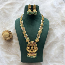 Load image into Gallery viewer, Long Lakshmi ji Pearl Kemp Stone multicolor Mala Necklace set
