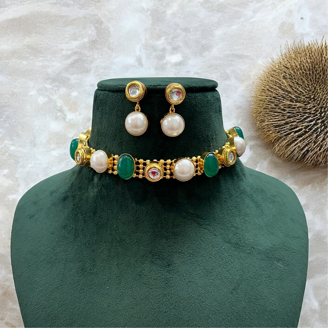 Contemporary fusion Choker Kundan Necklace set