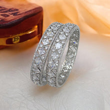 Load image into Gallery viewer, Pair of Premium Silver American Diamond kada
