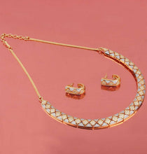 Load image into Gallery viewer, Golden Hasli American Diamond Dainty Necklace set
