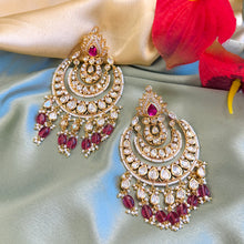 Load image into Gallery viewer, Tayani statement 22k Gold plated Chandbali Earrings
