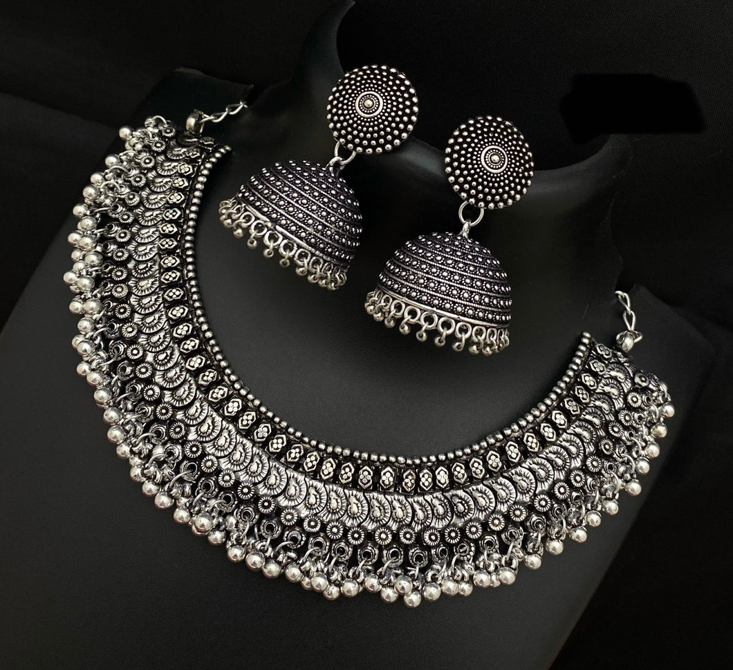 German Silver Ghunghroo Necklace set