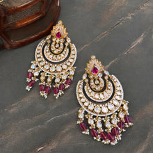 Load image into Gallery viewer, Tayani statement 22k Gold plated Chandbali Earrings
