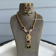 Load image into Gallery viewer, Ishita Jaguar Ruby Statement Necklace set
