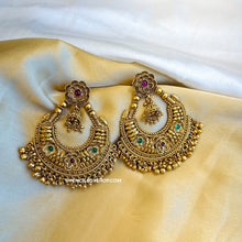 Load image into Gallery viewer, Multicolor Temple Ethnic Chandbali Earrings temple jewelry
