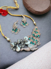 Load image into Gallery viewer, American Diamond Bird Baroque designer Necklace set
