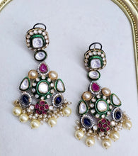 Load image into Gallery viewer, Multicolor Premium Sabya Inspired Kundan Earrings
