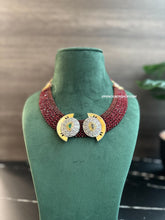 Load image into Gallery viewer, German silver Ruby Hydrostone Hasli Necklace
