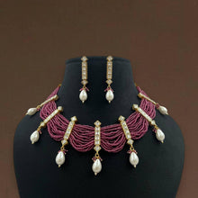 Load image into Gallery viewer, Multiple colors-Kundan Hydro Stone designer Stylish Necklace set
